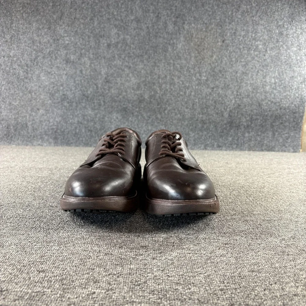 Mozo Shoes Mens Size 13 Brown Leather Slip Resistant Lace Up Work Sneakers
